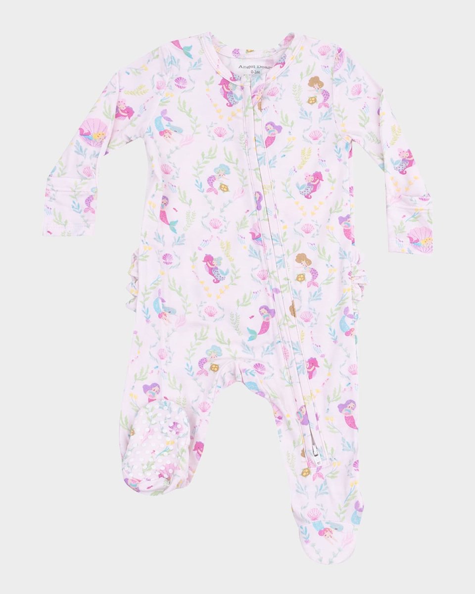 Girl's Mermaids Printed Footie W/ Headband & Blanket, Size Newbor